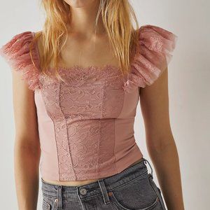 FREE PEOPLE Live It Up Cami Large Rose blush NEW NWT